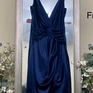 Blue Satin Dress