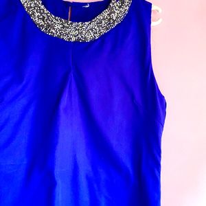 Blue Embellished Top