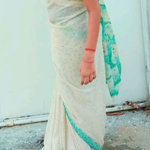 Light Weight White Saree