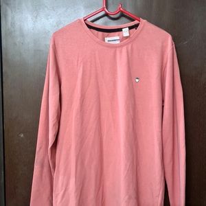 Peach Colour Full Sleeves T Shirt