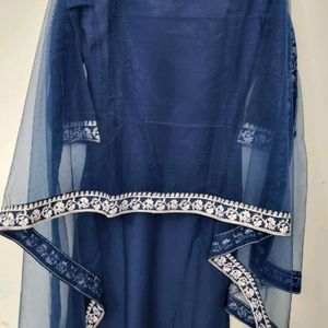 GoSriki : Blue Suit With Pant & Dupatta