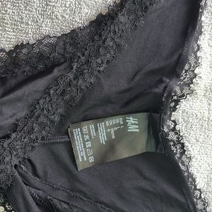 H&M RIBBED-DETAIL THONG