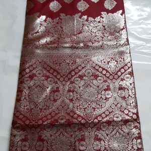 Maroon Silver Stone Saree