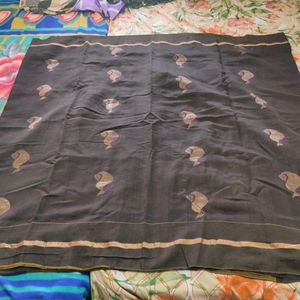 Brown Cotton Silk Saree