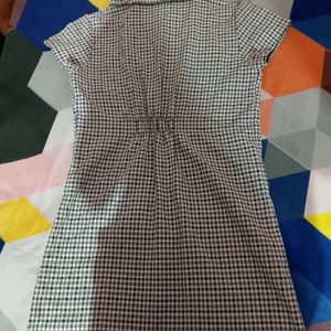 Women's Black And White Staight Midi Dress