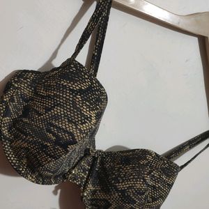 Leopard Print Brown Bra For Bust 38DD