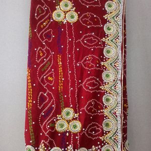 Red Heavy Work Chundri Saree | Jaipur