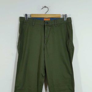 Dark Olive Green Semi Formal Pant For Men's