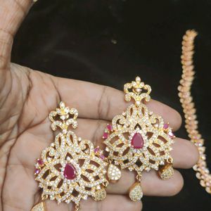 Long Haram Set With Earrings