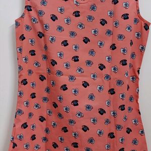 Peach Phone Print Top