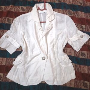 White Front Open Shirt For Ladies