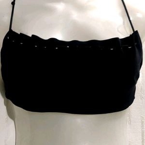 Black Crop Top For Girl's