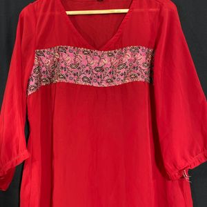 Women Red Polyester Top | Bust 42 |