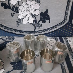 Set Of Six Steel Glasses