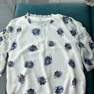 White Floral Top