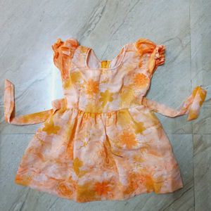 Cute Orange Dress For Baby Girl