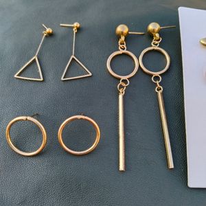 🎉Pack Of 6 Earrings Shiny And Gold Plated Trendy