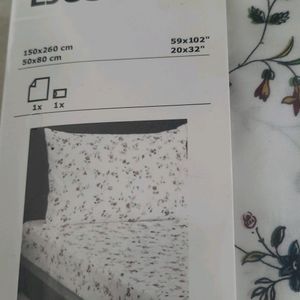 Floral SingleBedsheet With Pilow Cover By Ikea