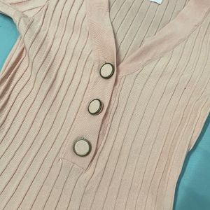 Peach Button Dress