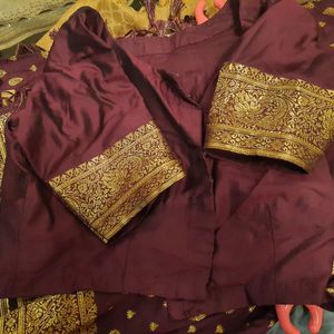 Maroon Colour Saree With Blouse