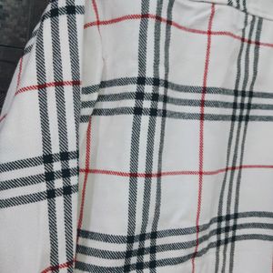 White Colour Winter Checked Shirt For Mens