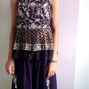 Plazo with short kurti and dupatta