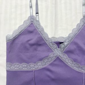 lilac lace cami