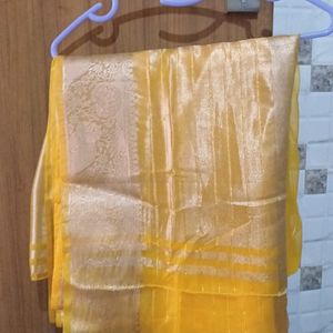 Mustard Tissue  Silk Saree . Best Colour .