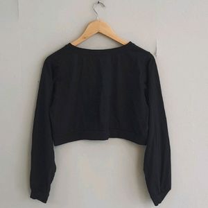 Black Cropped Sweatshirt