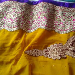 Pure Georgette Lace Work Saree