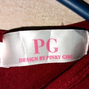 PG Trendy Designer Party Top Flared Maroon