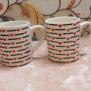 Tea Mug Heart Print Combo