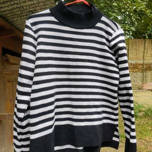 Striped Turtle Neck Top Sweater