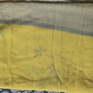 Women Yellow Printed Saree