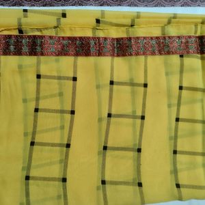 Yellow & Black Colore Daily Wear Saree