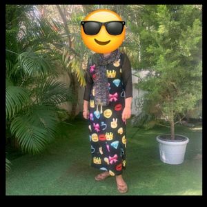 Emoji Fun full Dress in Black party wear wore twis