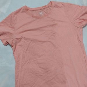 Baby Pink Colour T Shirt Stretchable For All Size