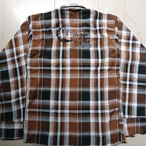 Brown Check Shirt For Boys