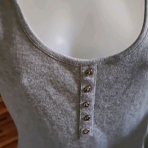 New Grey Lace Back Top