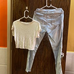 Westside 32 Bust Top And Slim Jeans