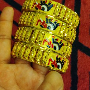 1 Gram Gold Plated Bangles Set Of 4