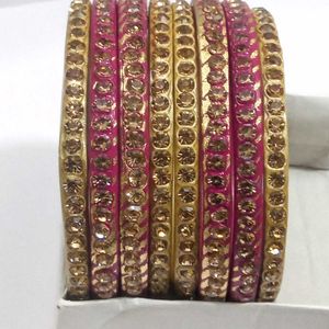 Rajasthani Lac Kundan Bangles Set