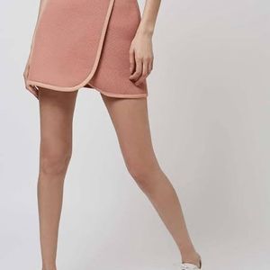 Peach Wrap Eyelet Detail Mini Skirt