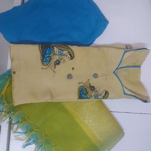 Silk Suit With Dupatta And Salwar