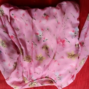 Pink Georgette Floral Top