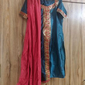 Raw Silk Chudidar Suit Set