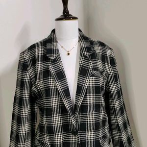 🆕 Women Checked Single Breasted Blazer