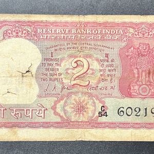 2 Rs Gandhi Issue Signed By Lk Jha Rare