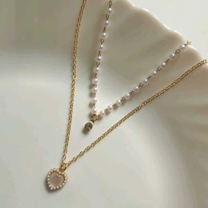 Korean Double layer Pearl Necklace