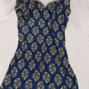 Blue Satin Kurti